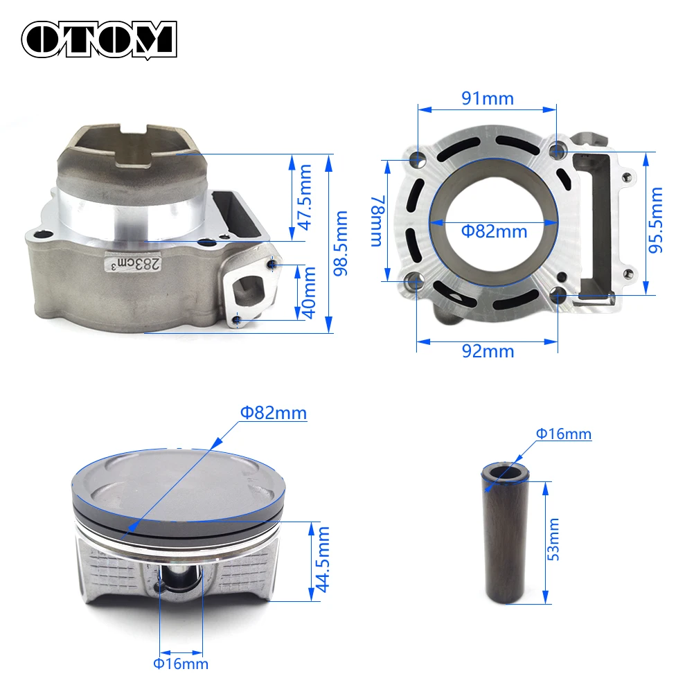 OTOM NC300S Motorcycle Cylinder Block Gasket Engine Air Block Piston Pin Ring Kit For ZONGSHEN Double Camshaft 300cc Dirt Bikes