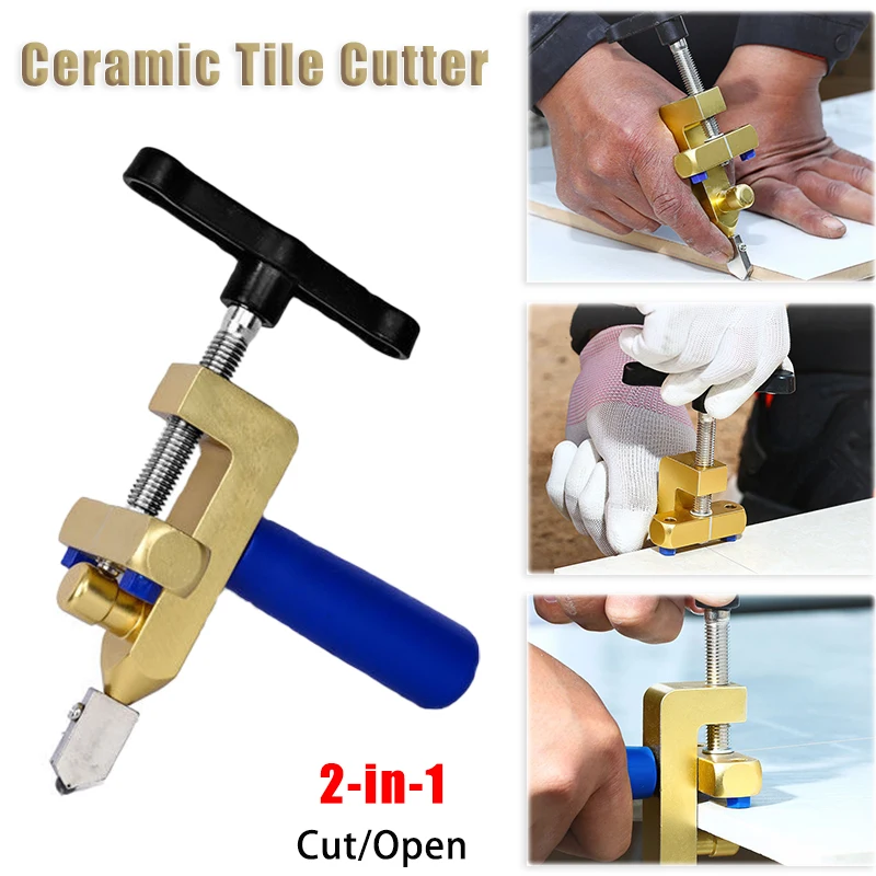 1pc Manual Tile Cutter 2-in-1 Glass Boundary Opener Manual Scribing Cutting Machine Hand Held Roller for Ceramic Tile Glass