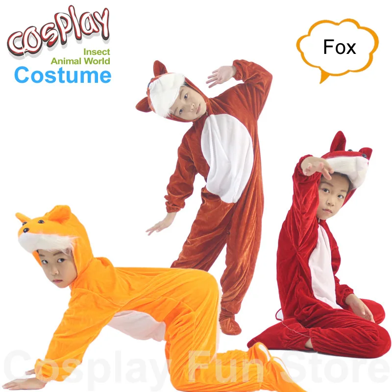 Fox Cosplay Costumes Kids Drama Performance Clothing Cartoon Animal Shapes Jumpsuits Children's Holiday Party Dancing Dress Show