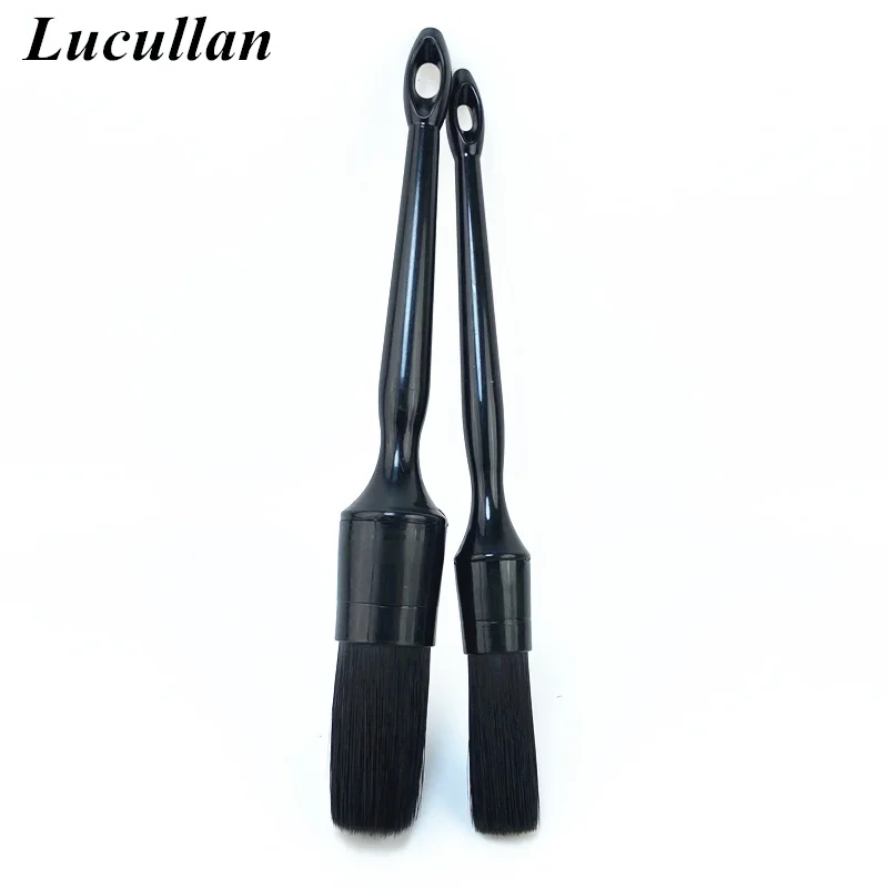 Lucullan Soft Car Detailing Brush Set Wet & Dry Use For Interior Leather Dashboard Air Vent Wheel