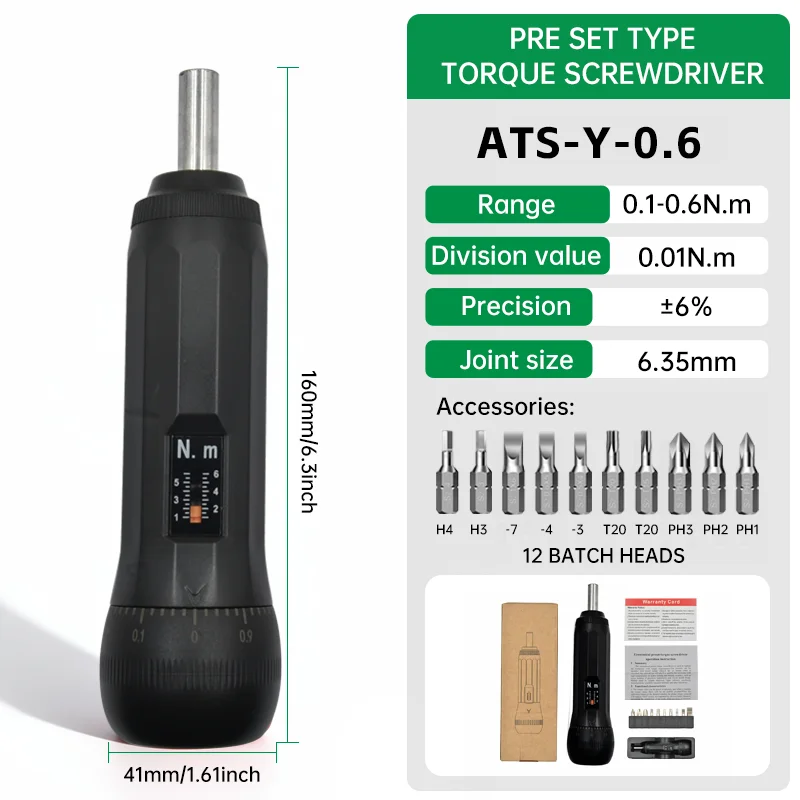 PreSet Torque ScrewdriverAdjustableTorqueScrewdriver Handleiding0.6/1.2/3/6 N.mTorque11pcs Set Fietsreparatieset MotorcycleRepairKit