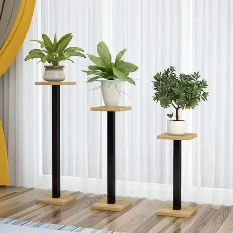 

Pedastle Single Plant Shelves Square High Straight Living Room Plant Stand Indoor Narrow Nordic Estante Para Plantas Decoration