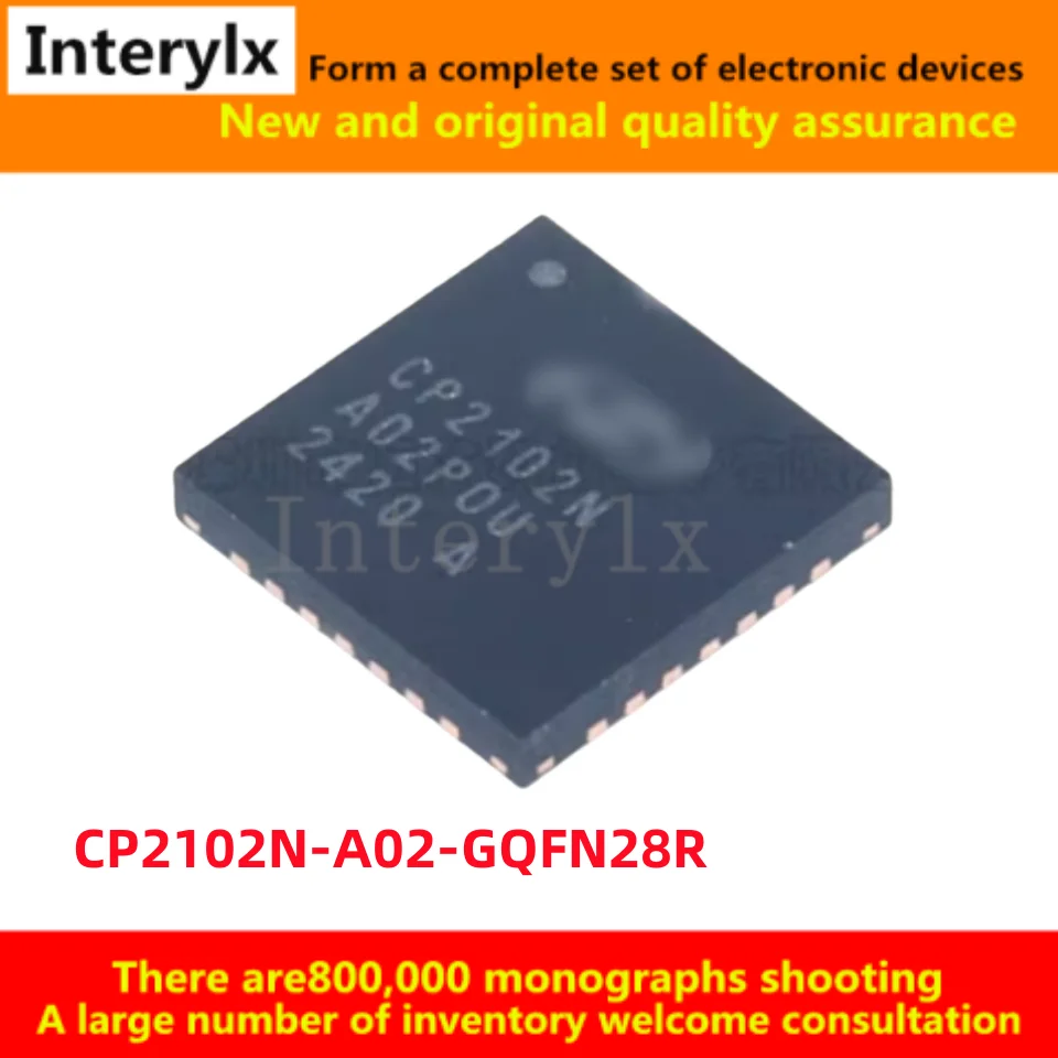 5-20 Piezas/Lote, Chip de Interfaz USB a UART Original CP2102N CP2102 CP2102N-A02-GQFN28R C2102N-A02-GQFN28 QFN28