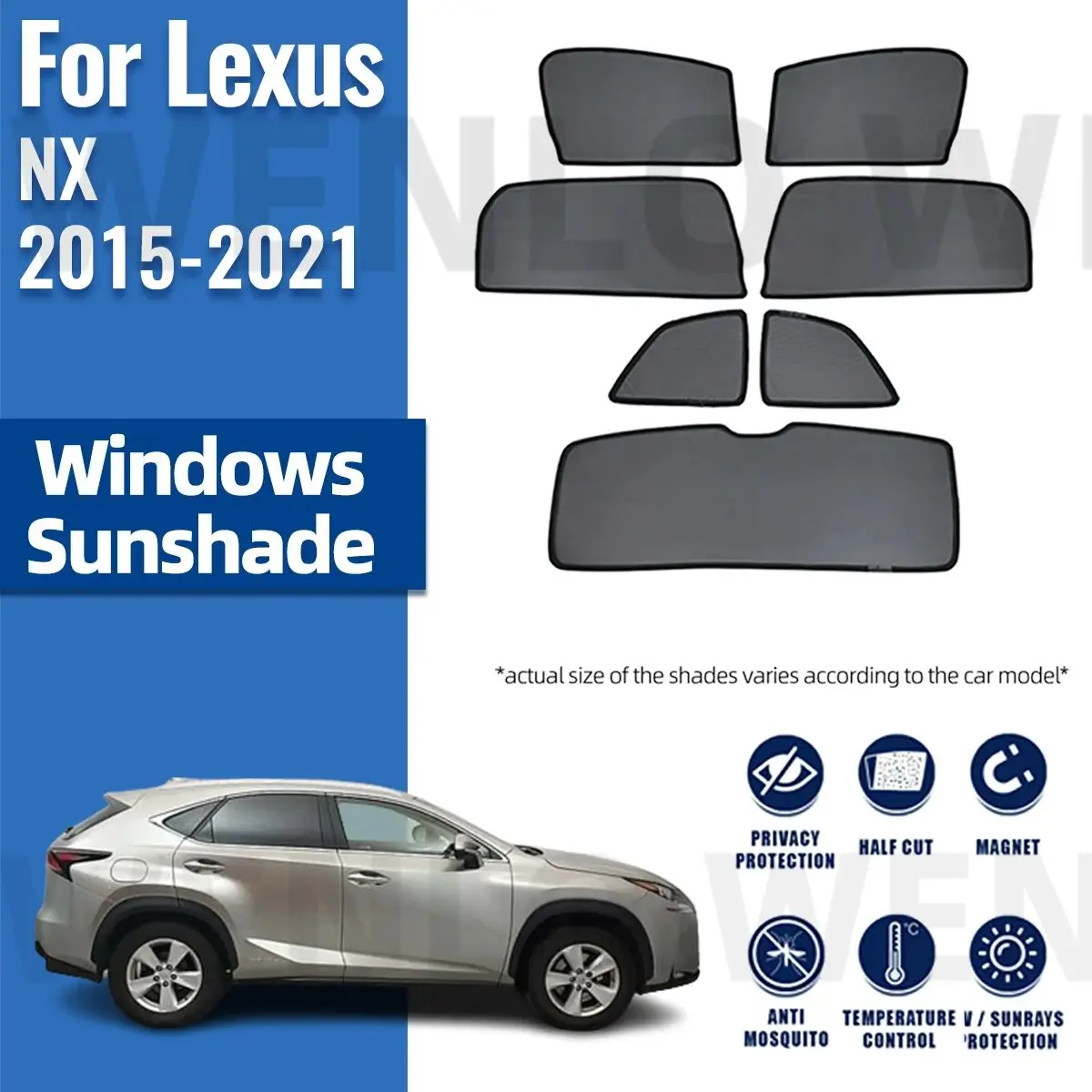 

For Lexus NX 200H 300H 2015-2021 Magnetic Car Sunshade Shield Front Windshield Frame Curtain Rear Side Window Sun Shade Visor