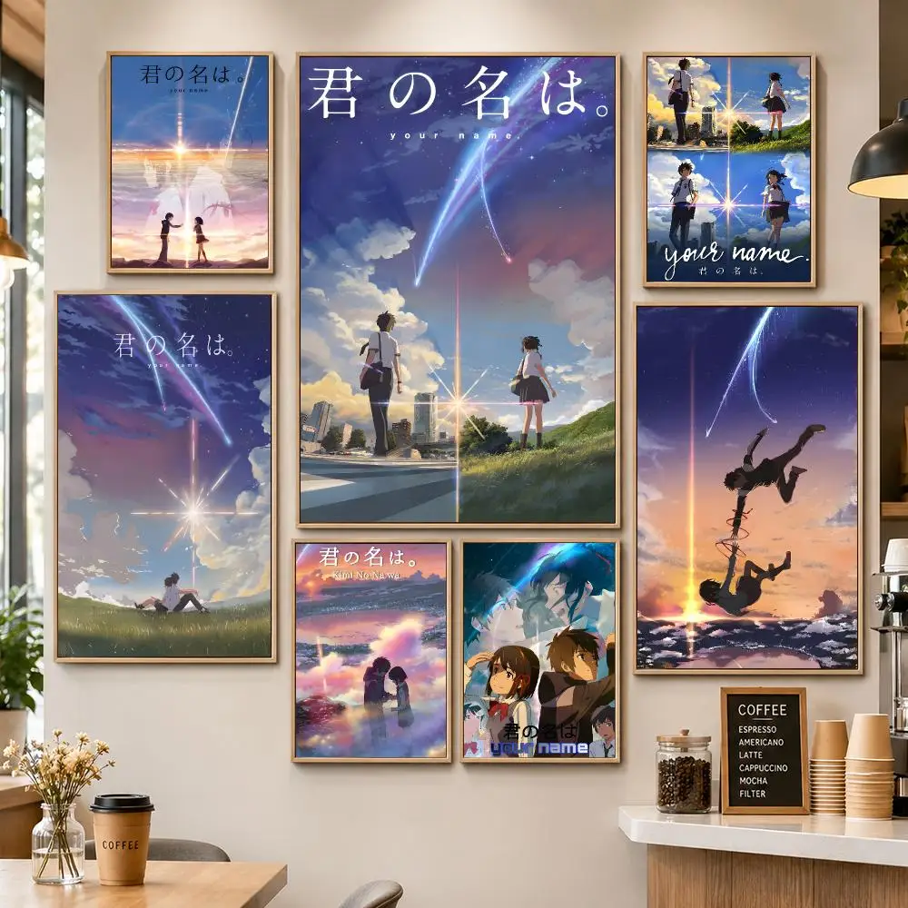 Anime Your Name Shinkai Romance Poster PP Decorative Poster Water-Resistant Print Apartment Dorm Office Cafe Gift