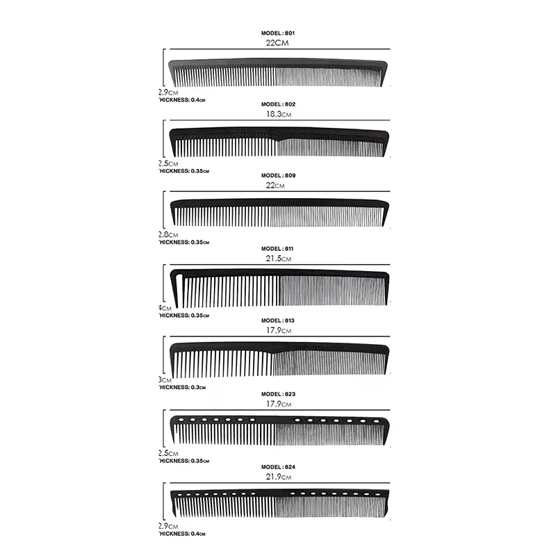 مشط احترافي لقص الشعر باللون الأسود ومضاد للكهرباء الساكنة ومشط لقص الرأس المسطح وفرشاة قص الشعر وأدوات الصالونات وإكسسوارات الشعر والحلاق #6