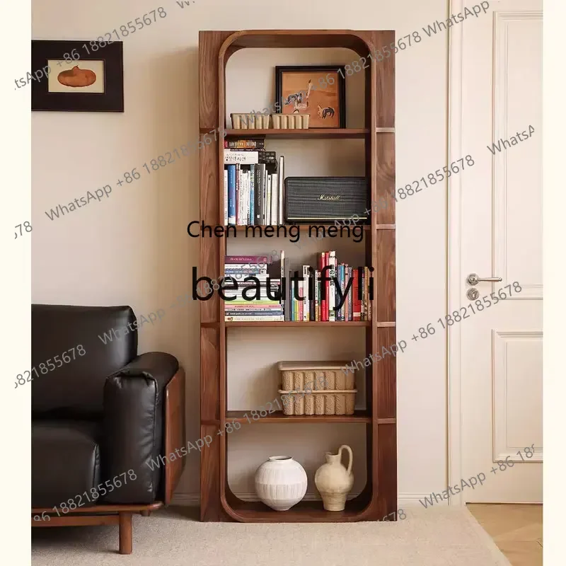 G North American black walnut bookshelf, bedroom study storage, floor, solid wood bookcase, storage rack
