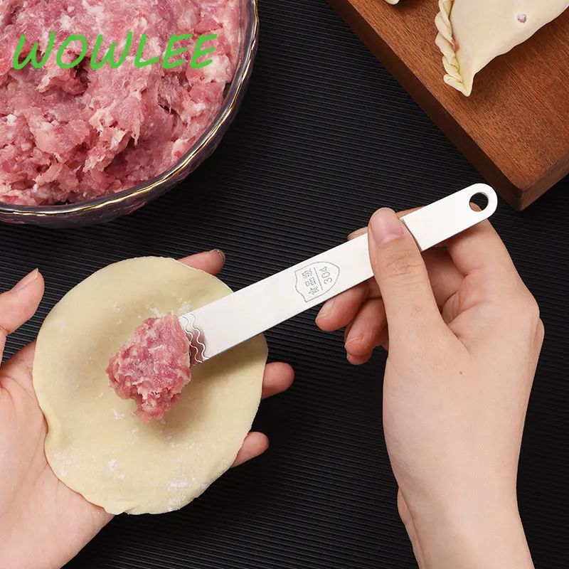 304 Stainless Steel Kitchen Dumpling Stuffing Scoop Wonton  Pick Mixing Spoon     Tools Sale