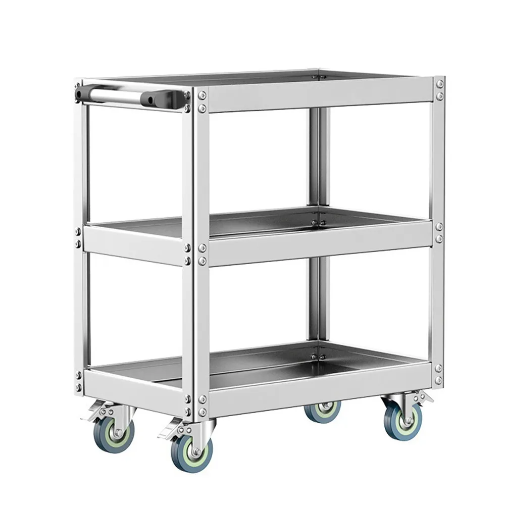 Stainless Steel Trolley Two And Three Story Multi Functional Vehicle Repair And Maintenance Workshop Mobile Thickened Tool Rack