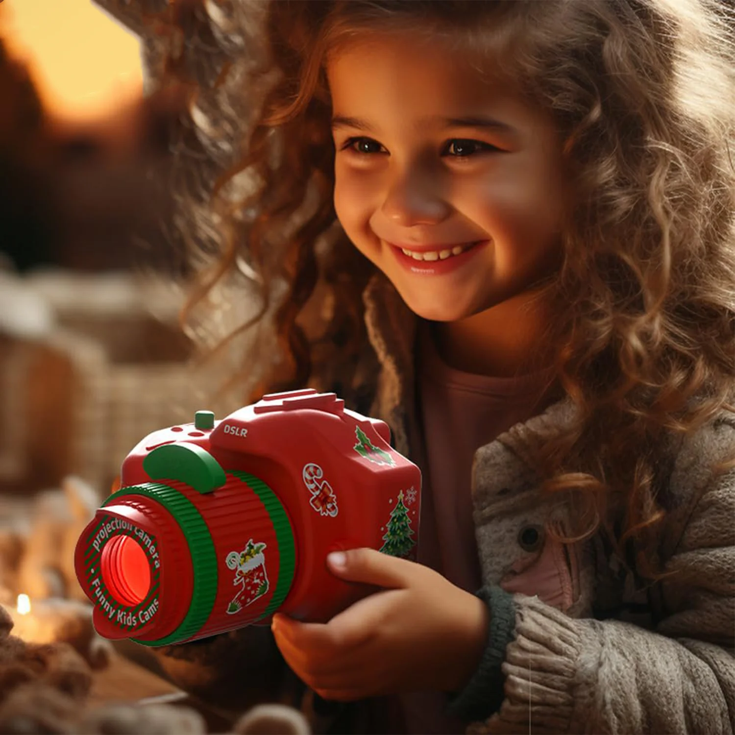 Christmas Projection Camera Flashlight Children's Toys Sound and Light Early Education Atmosphere Light