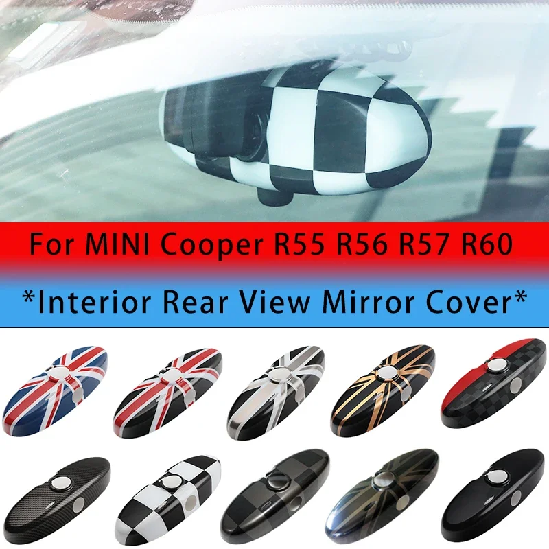 

Car Rearview Mirror Interior Cover Sticker MINI Cooper S JCW R55 R56 R57 R60 Countryman Auto-Styling Accessories