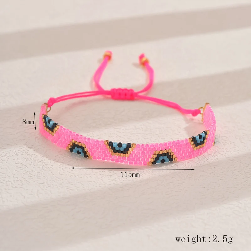 ZHONGVI Boho Ethnic Woven Miyuki Beads Bracelets Set For Women Handmade Rope Charm Pink Bracelet Friend Gift Jewelry