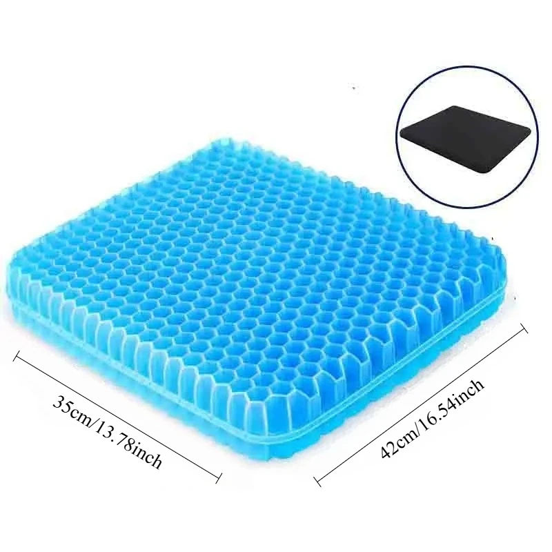 Gel Cushion,Breathable And Cool Cushion, Suitable for All Seasons, Made with Memory Foam for Office Chairs,for Cars,Office