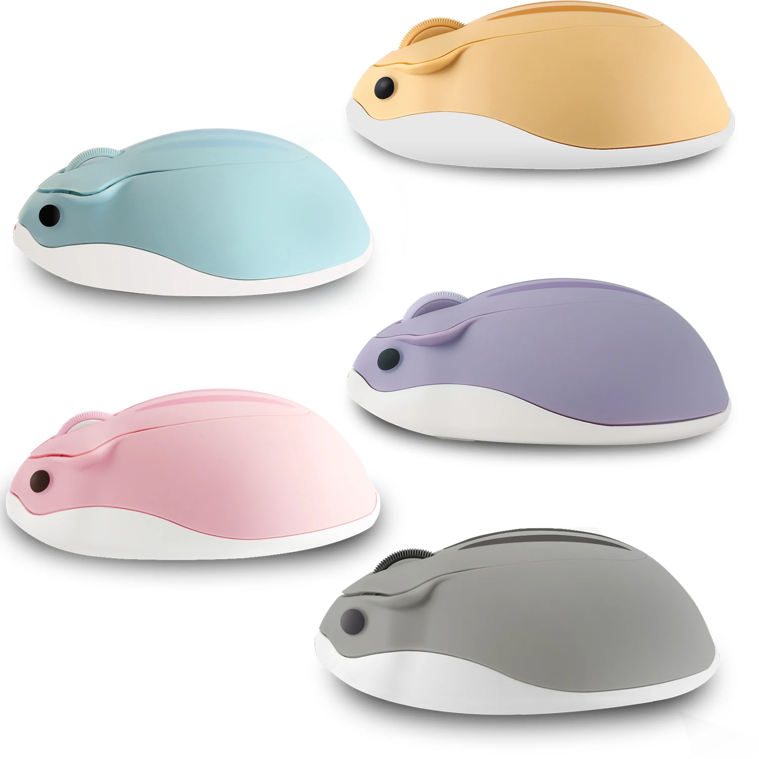 CHUYI 2.4G Wireless Optical Mouse Cute Hamster Cartoon Design Computer Mice Ergonomic Mini 3D Gaming Office Mouse Kid\'s Gift