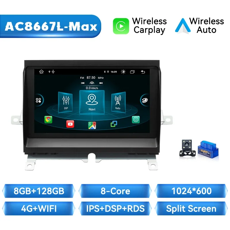AI Voice Draadloze Carplay Android Auto Multimedia Speler Voor Land Rover Discovery 3 LR3 L319 2004-2009 navigatie 4G Wifi
