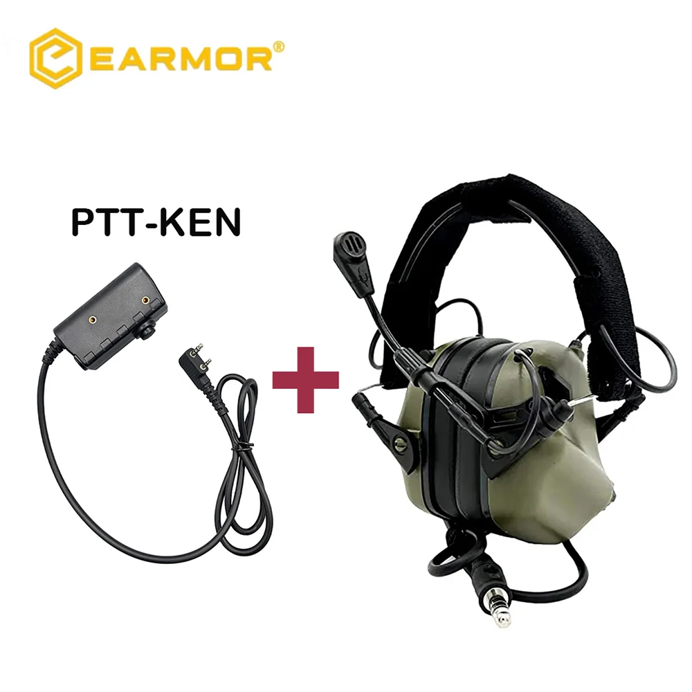 

EARMOR M32 MOD4 Tactical Headset Shooting Earmuffs Microphone Supporting Communications Sound Amplifica+PTT Adapter