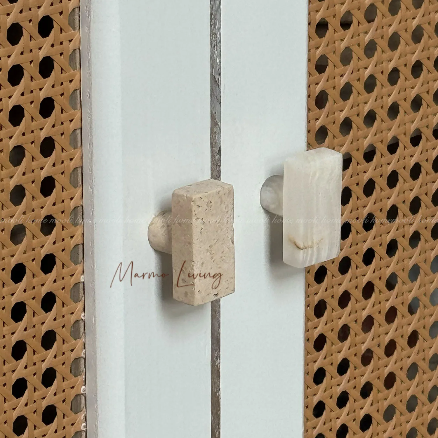 Luxury Marble Drawer Pulls for High End Furniture Cabinet Wardrobe Door Handle Travertine Stone Knobs