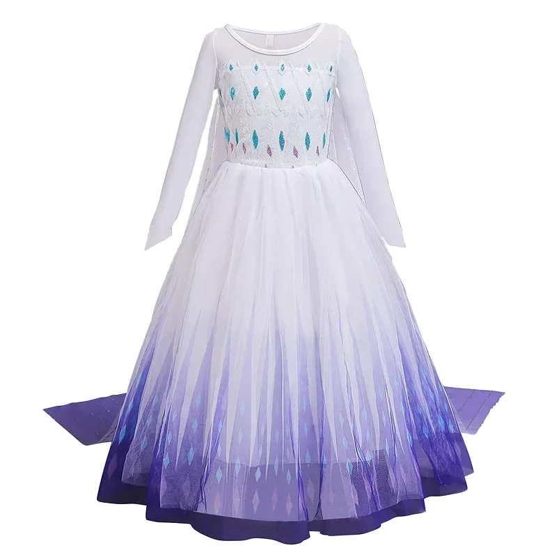 Frozen Elsa Snow Queen Dresses Kids Cosplay 2024 Costumes For Girls Carnival Birthday Party Prom Gown Children Princess Clothing