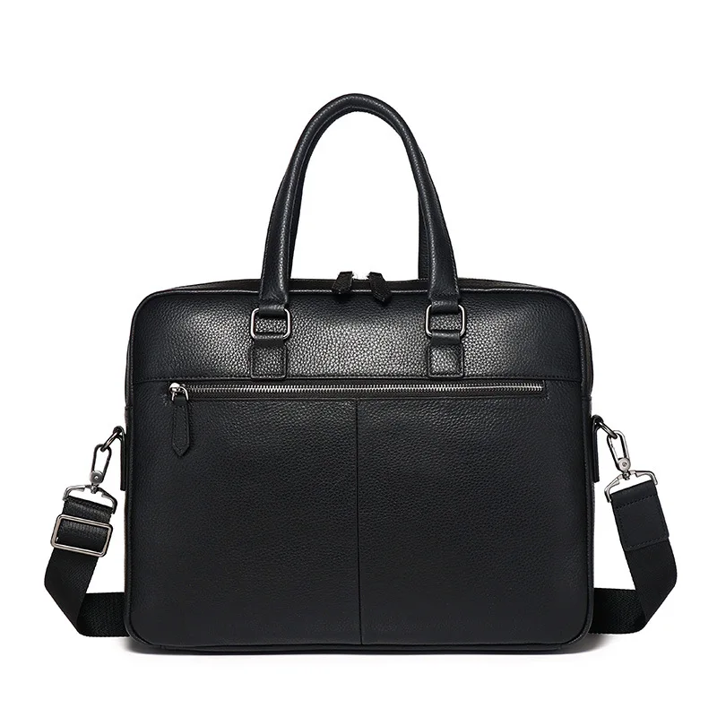Top-Grain Cowhide Leather Business Briefcase Genuine Leather Shoulder Bag with Large Capacity Stylish Casual Laptop Tote