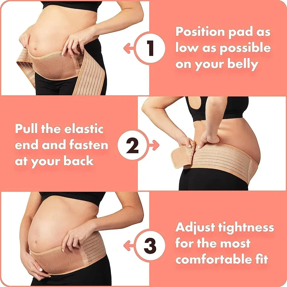 SSUNTAK Pregnancy Support Belt Breathable Maternity Belly Band Adjustable Waist Back Brace for Pregnant Relief Hip Pelvic Pain
