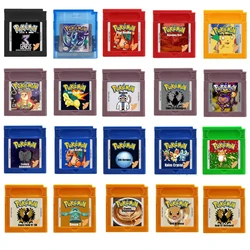 Pokemon Series Version 16 Bit GBC Game Cassette Classic Green Crystal Silver for GBC Video Game Collect Colorful English Version