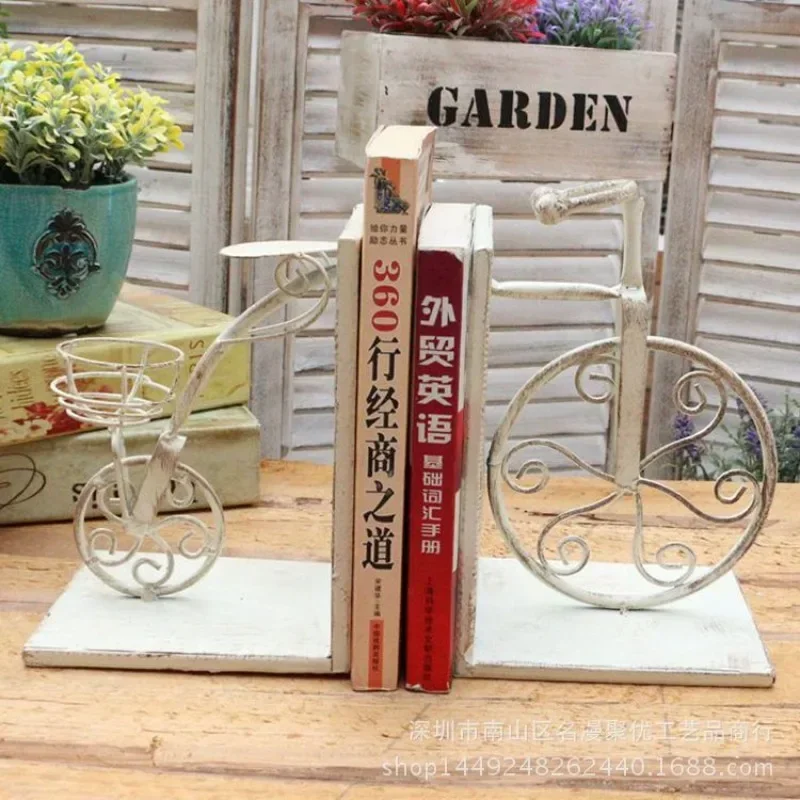 Wrought iron retro creative personality bicycle book file book by book folder study ornament home decoration