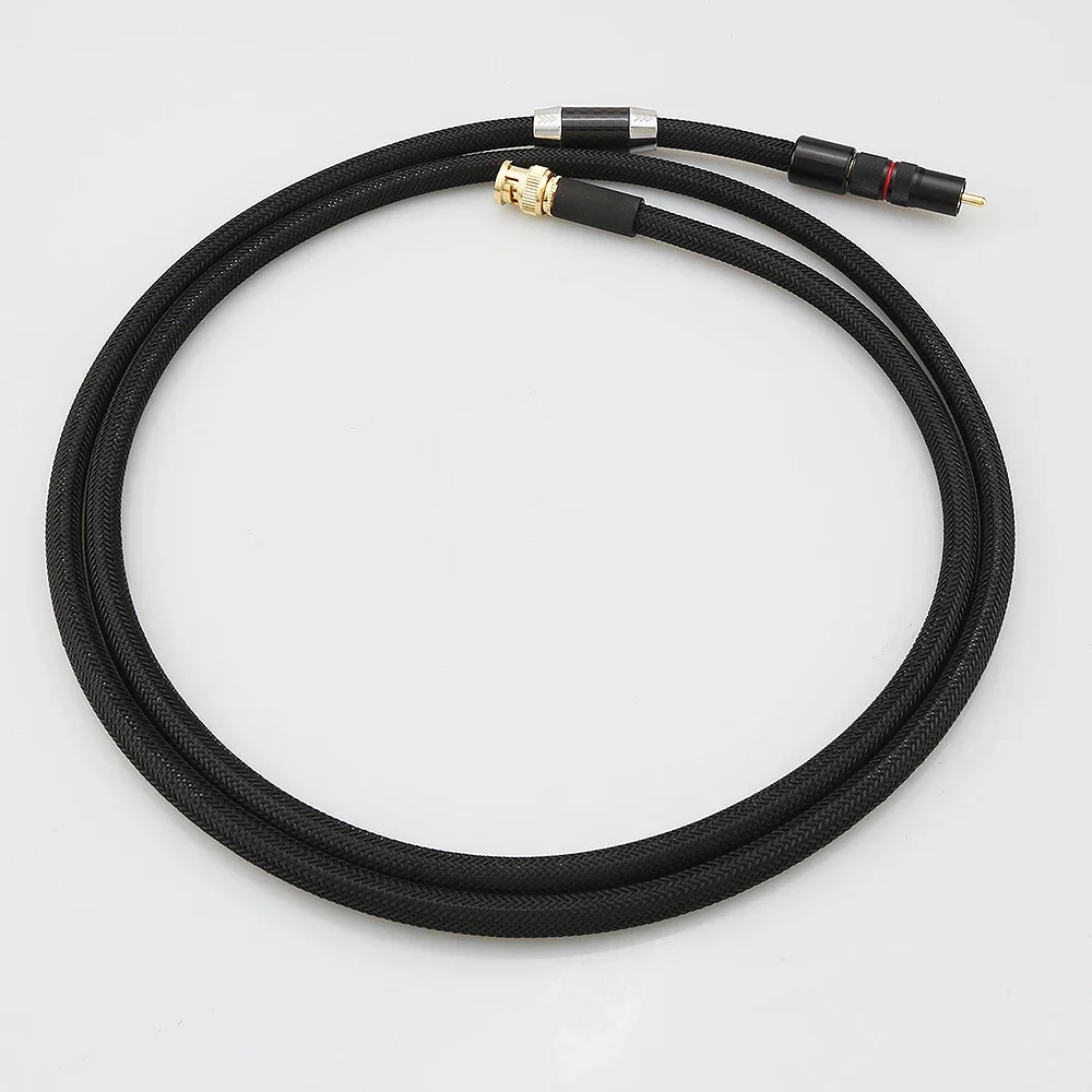 18AWG 75 Ohm Reines Massivsilber RCA-Stecker auf BNC-Stecker HiFi Digitales Koaxialkabel Premium-Audio-Koaxialkabel – Detail 15