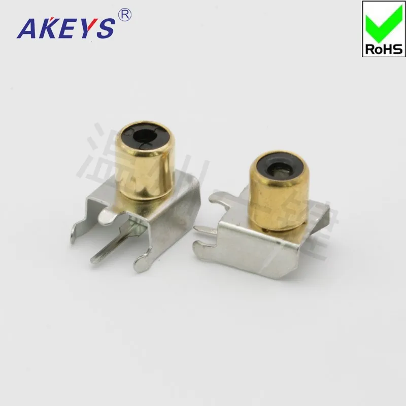 10 pcs Wenzhou single key AV core socket 4-foot PCB welded audio video Lotus AV1-8 .4-3C gold-plated