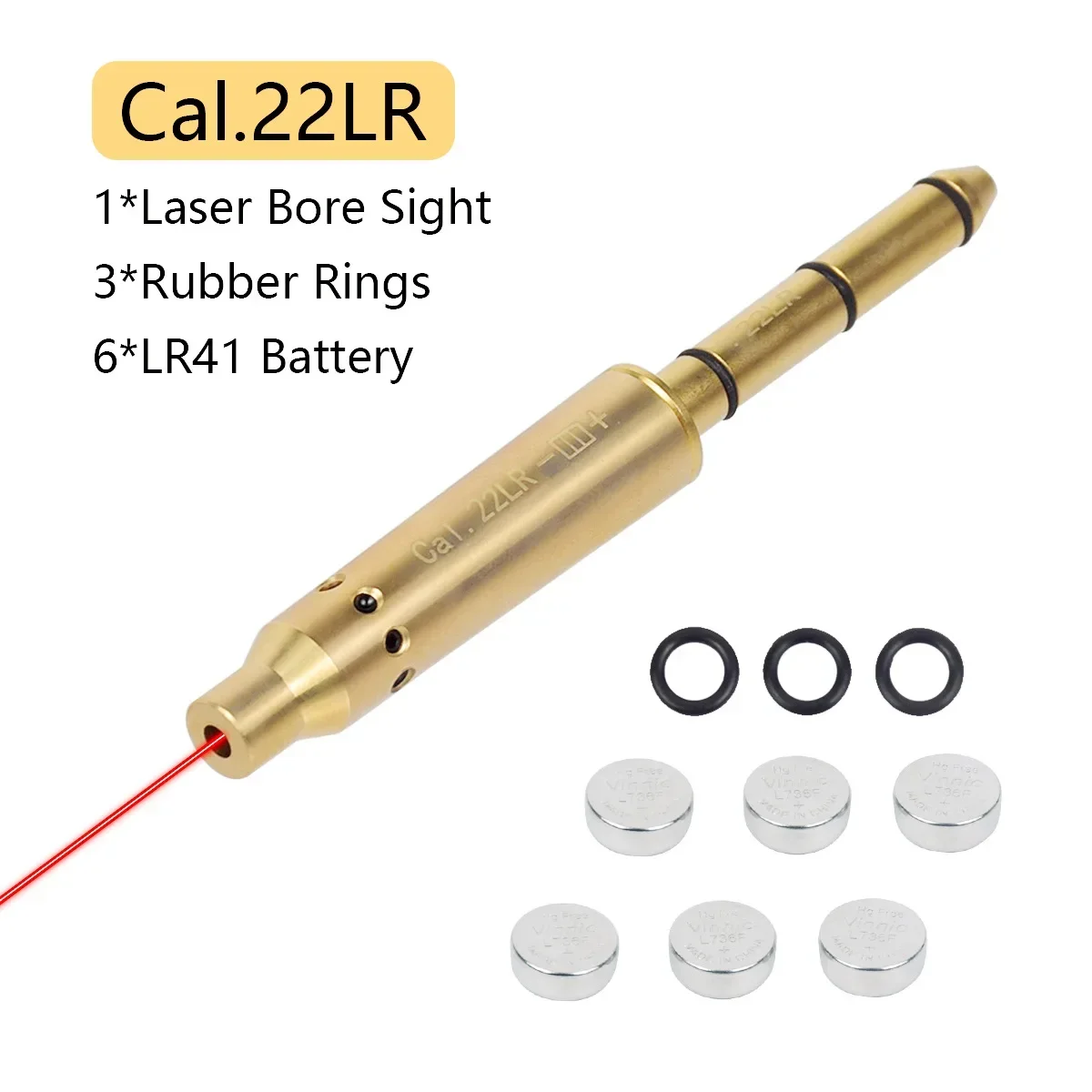 Tactical Laser Bore Sight .177/22LR/.223Rem/9mm/.38spl Cal Red Laser Boresighter End Barrel for Revolvers Pistols Rifle Air Guns