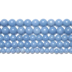 Natural Stone AA quality Blue Angelite Round Loose Beads 6 8 10MM Pick Size 15