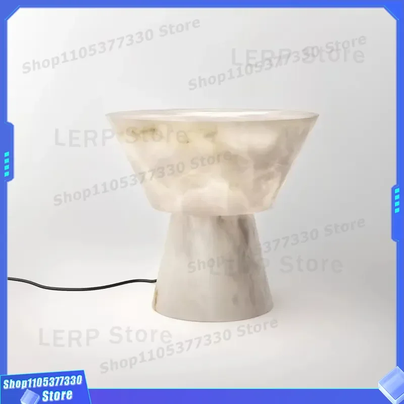 Modern Spanish Marble Mushroom Table Lamp All Copper Designer Bedside Light for Bedroom Sofa Cabinet Decorative Nightstand