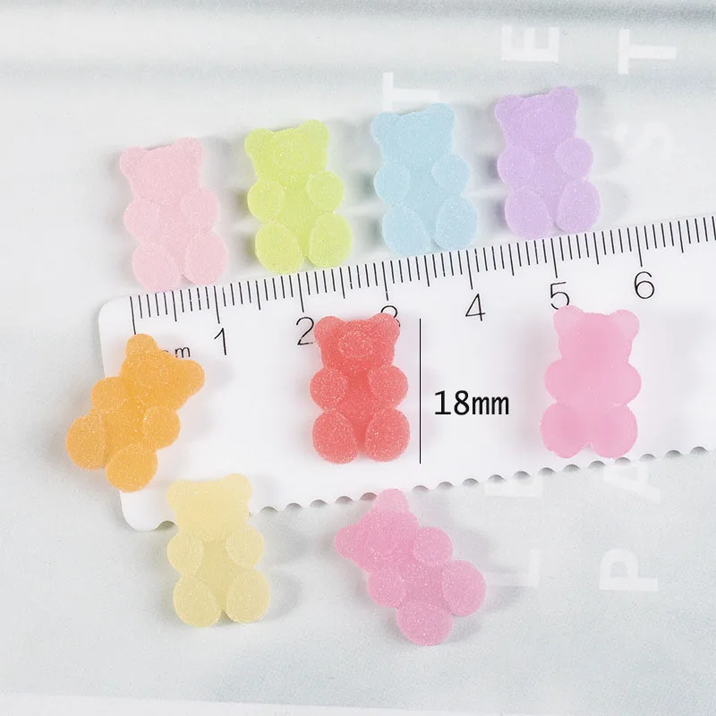 20PCS Resin Accessories Cartoon Simulation Jelly Gummie Bear DIY Cream Glue Phone Case Patch Hair Clip Accessories Decoration