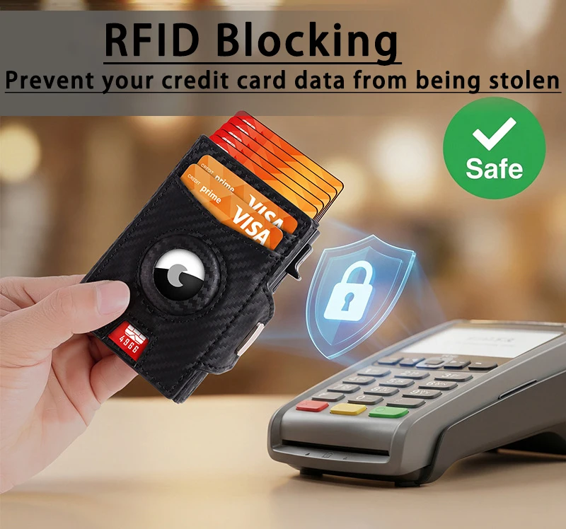 Aluminum alloy card box multifunctional wallet cover anti magnetic RFID side push magnetic card bag