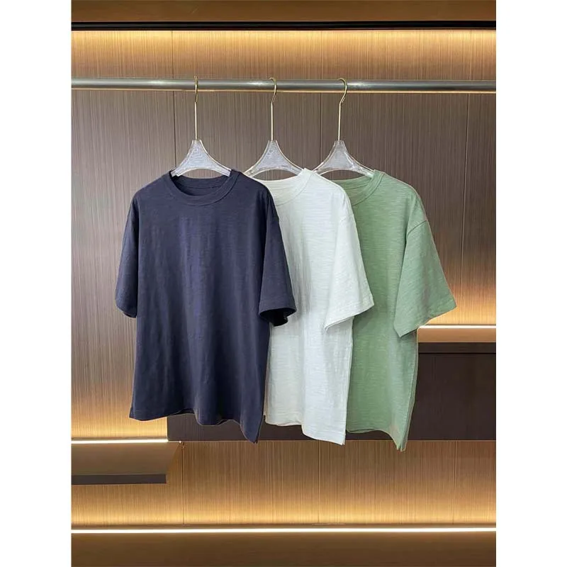 

Cotton Short-sleeved T-shirt Simple and Elegant Rear Pocket Top
