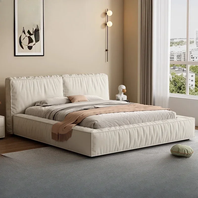 Tofu cloth bed Italian minimalist technology cloth bed light luxury modern simple 1.8 meters double Internet
