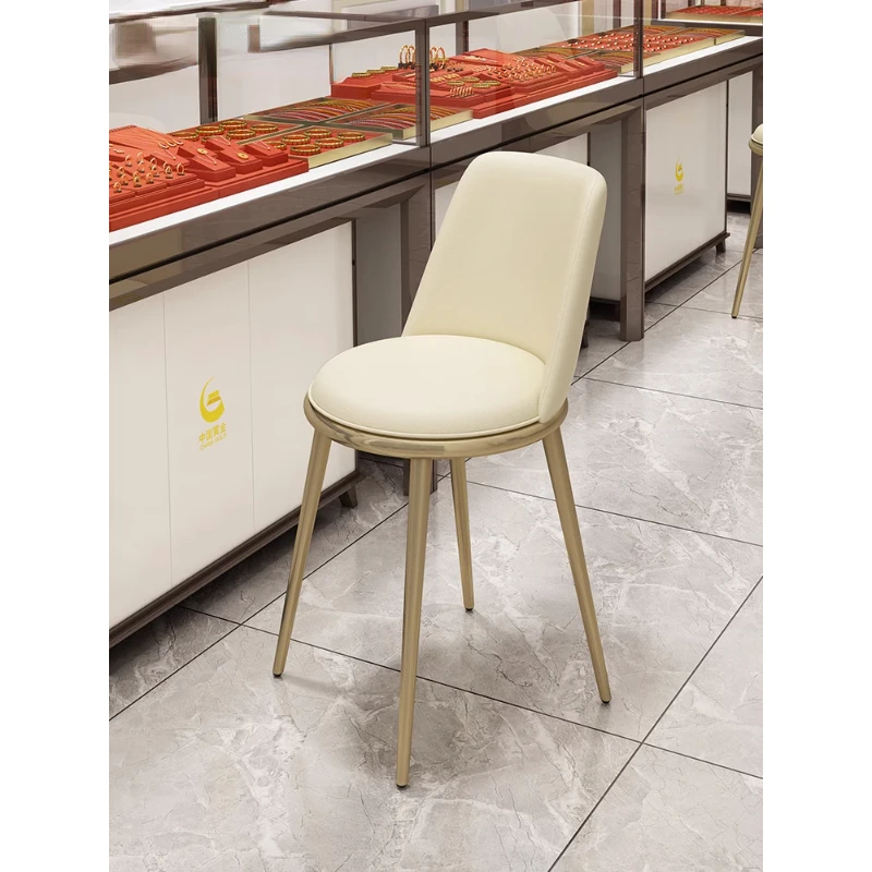 

The product can be customized.Modern simple jewelry store chair stainless steel bar chair bar stool counter front desk recepti