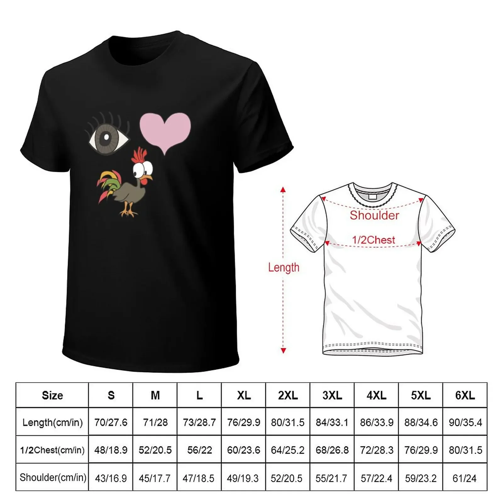 Eye Heart Rooster T-Shirt summer tops shirts graphic blanks black t shirts for men