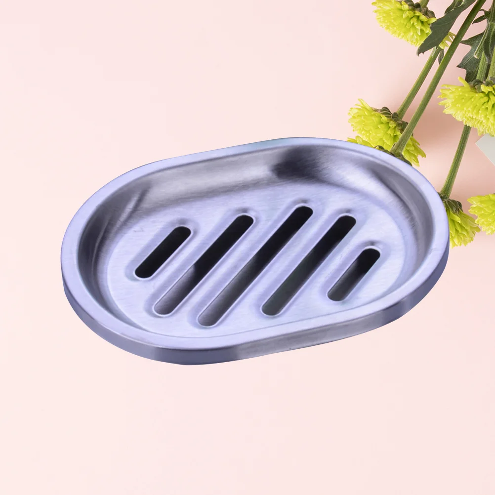 

Stainless Steel Double Layers Bathroom Soap Dish Holder Container Box Hollow-out Soap Rack for Kitchen Bathroom