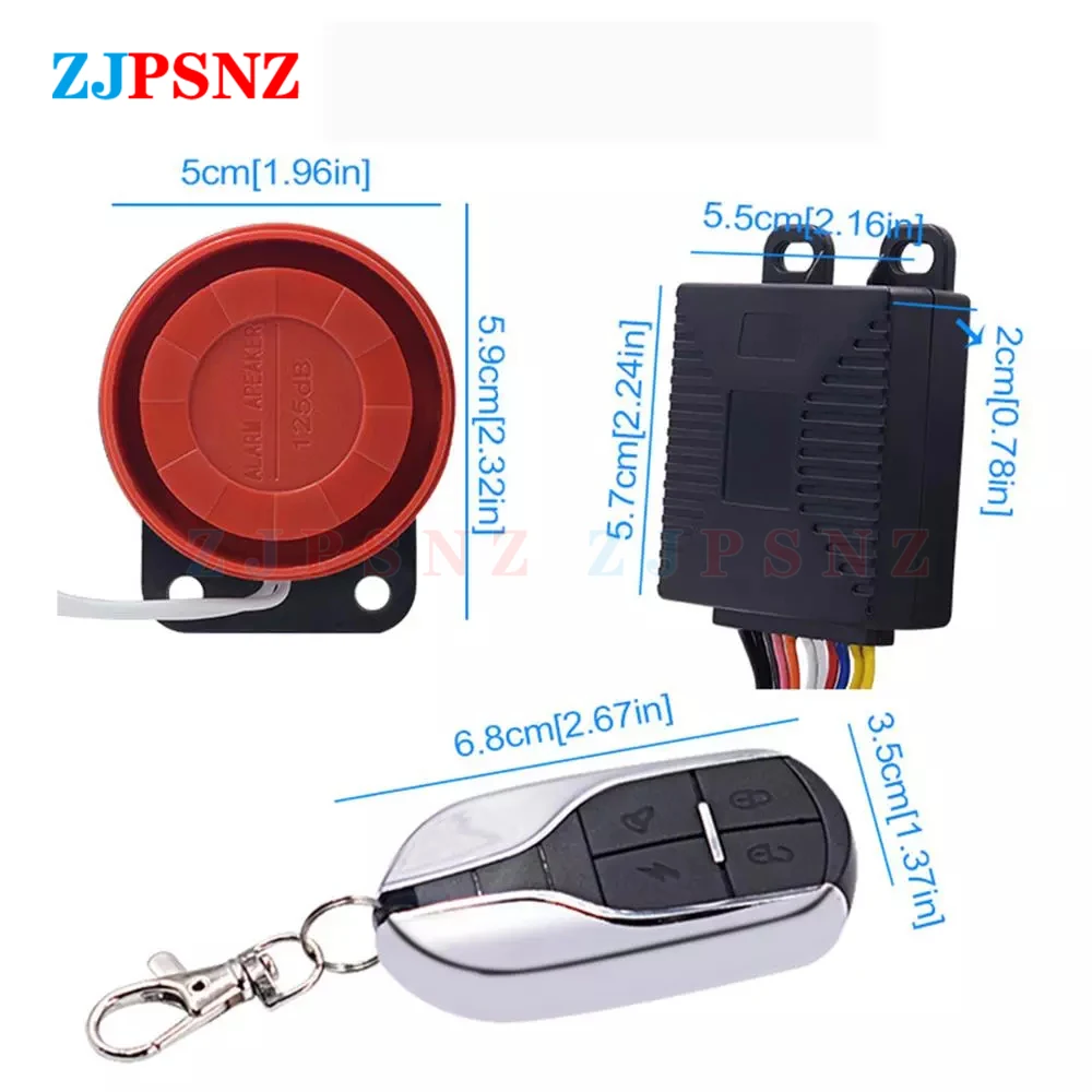 ebike Alarm Control System 48V/60V/72V Intelligent Electric Bicycle Alarm System Kit Lock Scooter Motorcycle Bike Tricycle EBike