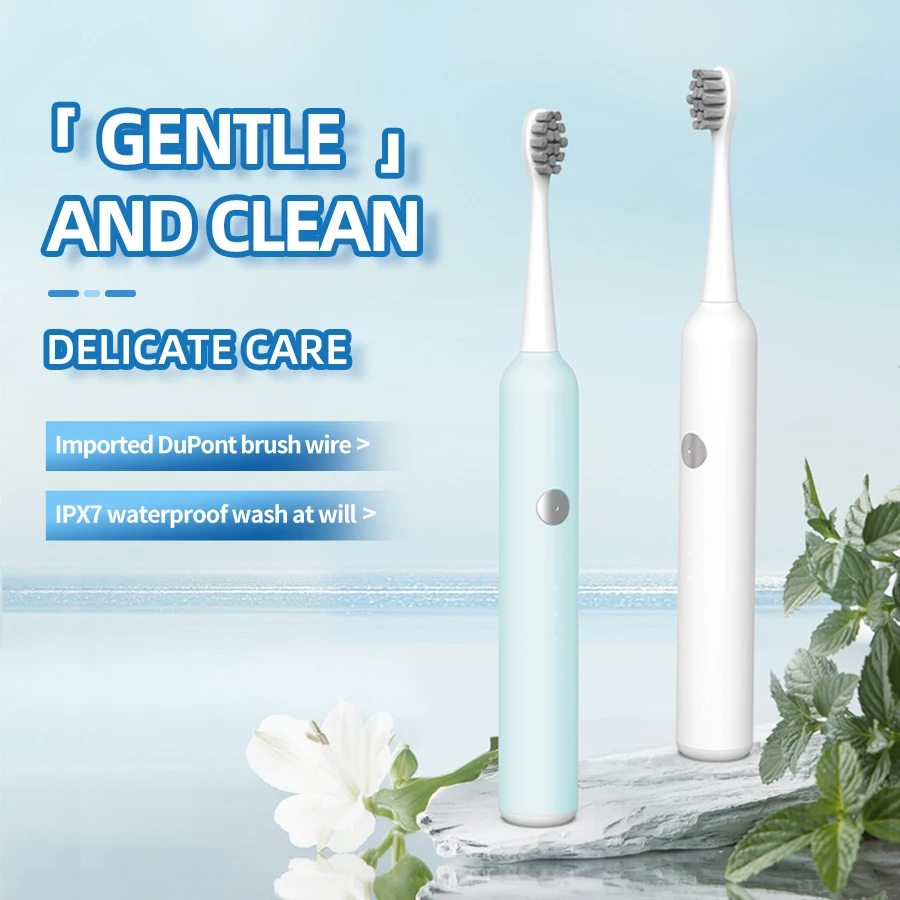 

Звуковая электрическая зубная щетка для пар, 6 режимов, зарядка через USB, IPX7, водонепроницаемый корпус двигателя Maglev с 3 щетками