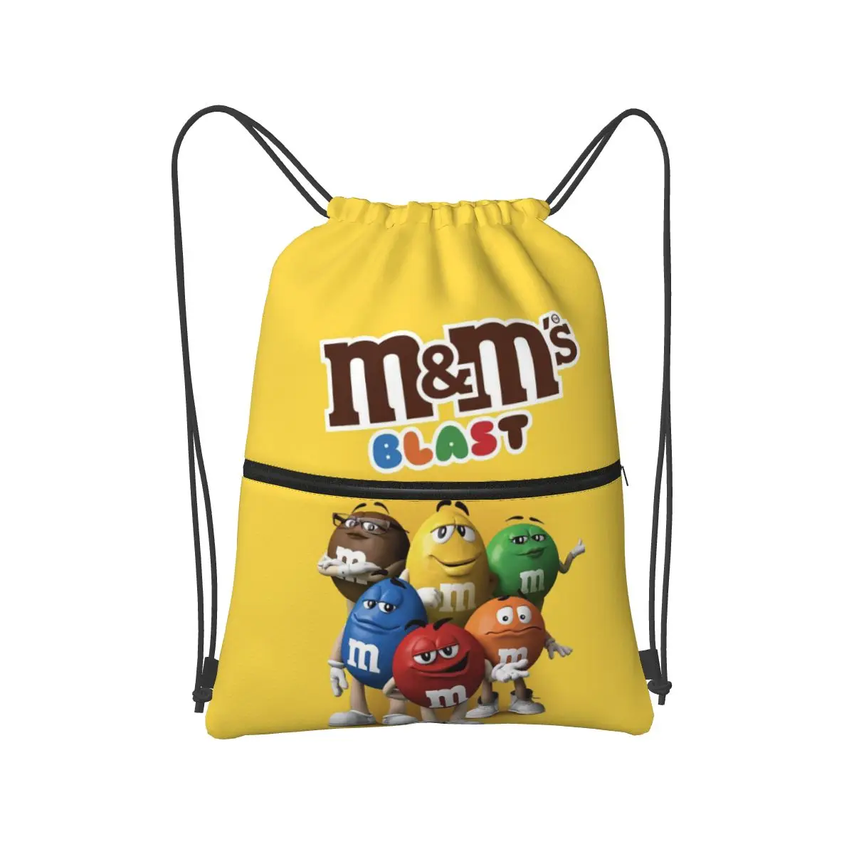 MM Chocolate Candy Cartoon Backpacks Multi-function Drawstring Bundle Pocket Sundries Bag Book Bags for Travel School