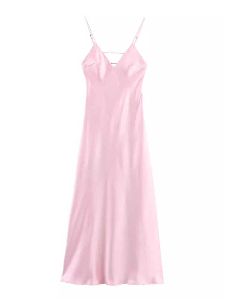 กระโปรงทรงเอ ผ้าซาตินเนื้อนุ่ม สไตล์ลำลอง สายไขว้ รุ่นใหม่ ดีไซน์ทันสมัย สำหรับผู้หญิง