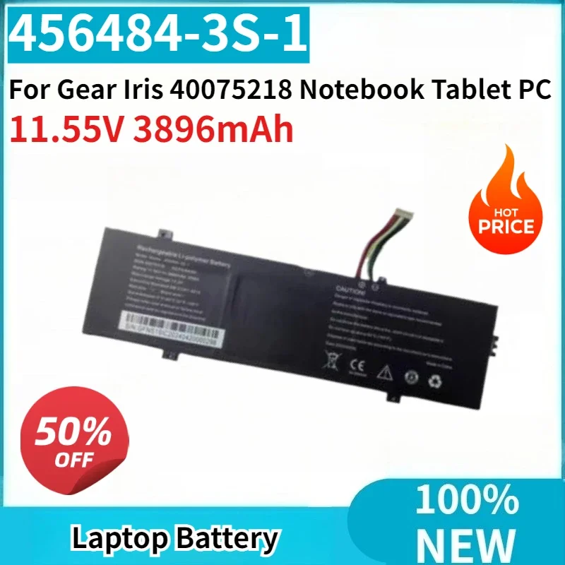 

New 11.55V 3896mAh 456484-3S-1 456484-3S 40075218 Laptop Battery For Gear Iris 40075218 Notebook Tablet PC