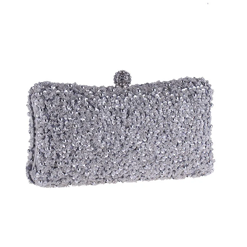 Exquisite Embroidery Diamond Beads Evening Party Clutch Handbag Women Bling Glitter Sequins Rhinestone Shoulder Messenger Purse