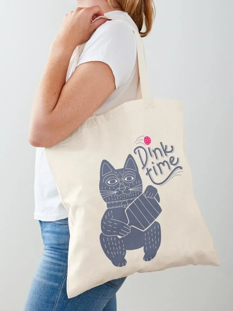 “Purr-fect Match: Whimsical Cat Playing Pickleball” - indigo Tote Bag Custom bag Shopper bag female