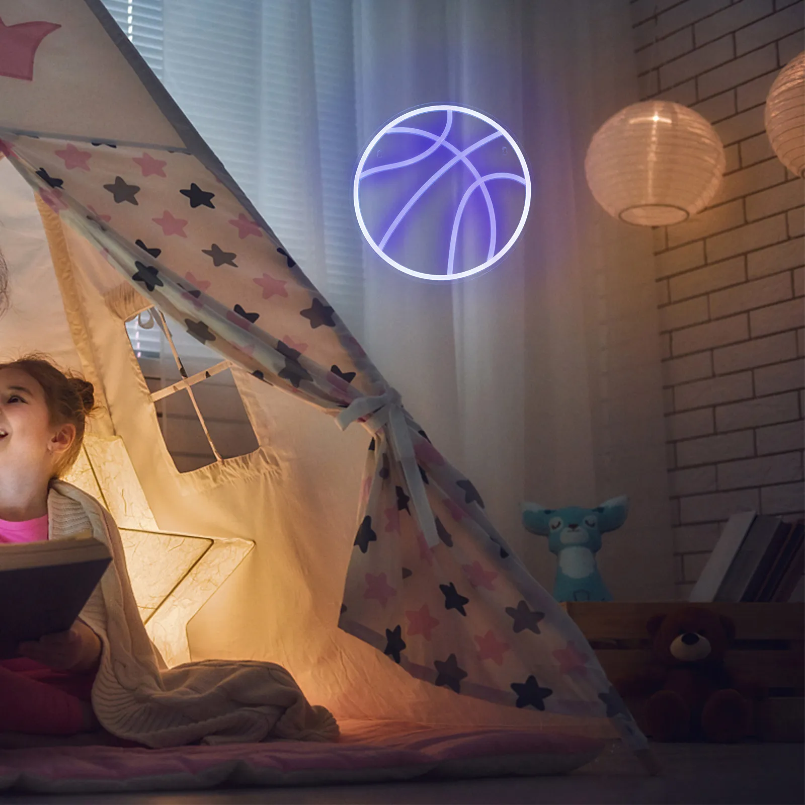 

Creative Basketball Shaped LED Neon Sign USB Powered Atmosphere Indoor Decorative Night Lamp Illuminating Party