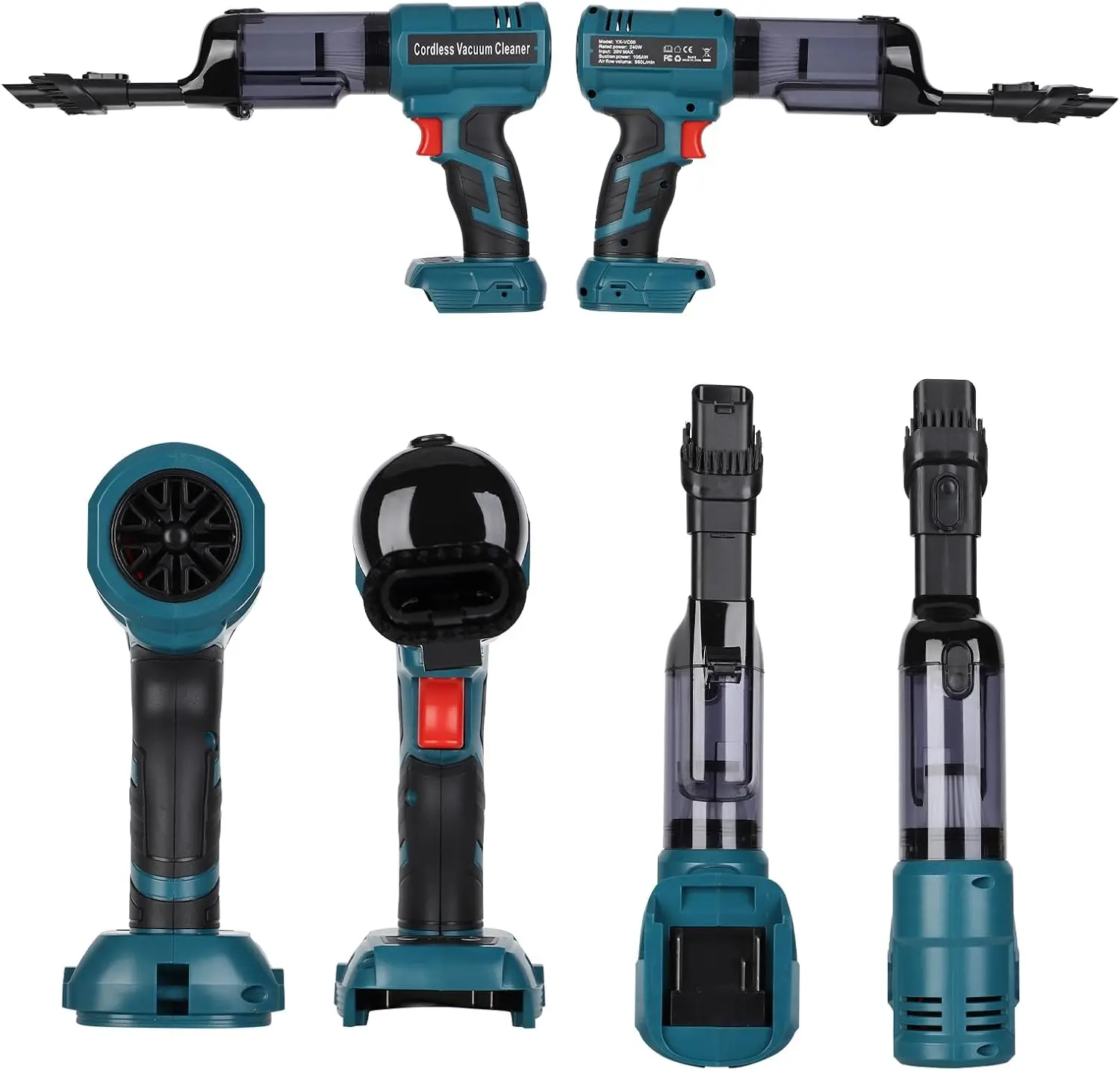 Portable Vacuum Cleaner For Makita/Milwaukee/Dewalt/Bosch/Ryobi 18V Battery Wireless Handheld Vacuum Cleaner for Home Pet Hair