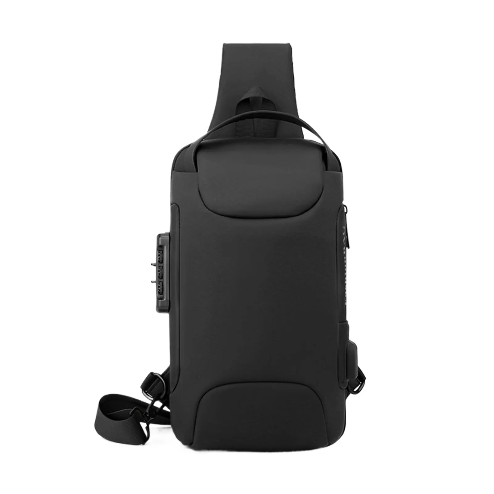 Minimalist Shoulder Bag With USB Charging Port And Divided Interior Space On Go Durable Chest Bag
