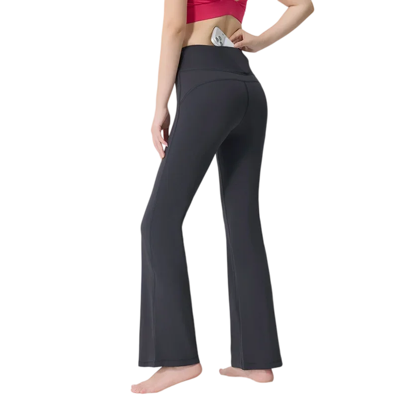 Women's High-Waisted Flared Pants, Elastic Waist, Cinching Hip-Lifting, Casual Yoga Pan for All-Season Exercise and Outdoor Wear
