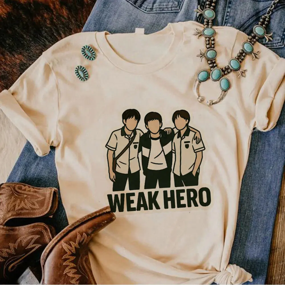 

Футболка Weak Hero Class, женская корейская одежда университета, красочная графика, ретро, классическая, пастельная, красочная, с цифровой графикой, аниме